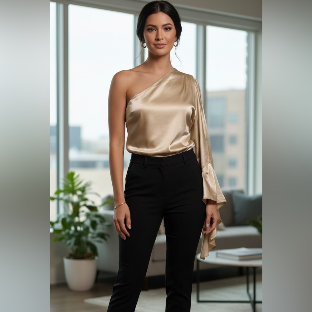 𝅺ROBERT Rodriguez Asymmetrical One Sleeve Blouse - NWT